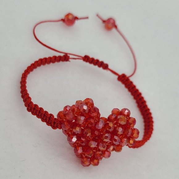 Heart Crystal Adjustable Bracelet - Picture 1 of 6